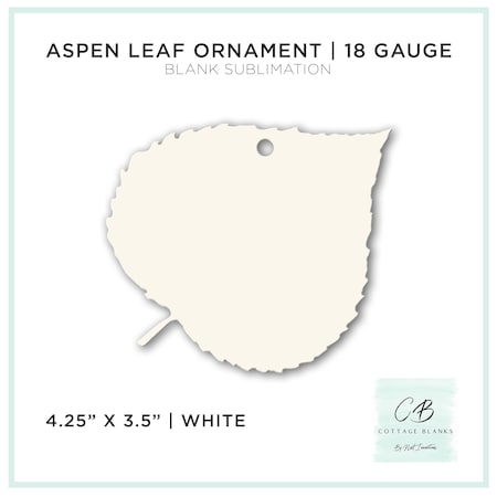 Cottage Blanks Aspen Leaf Ornament, 12PK